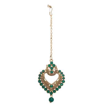 Green cubic zirconia maang-tikka 5