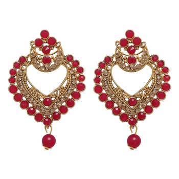 Red cubic zirconia maang-tikka 2