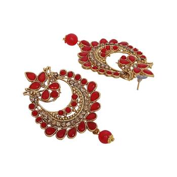 Red cubic zirconia maang-tikka 3