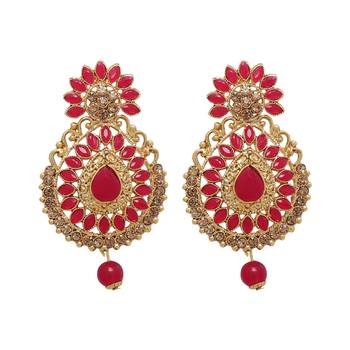 Red cubic zirconia maang-tikka 2