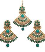 Green cubic zirconia maang-tikka
