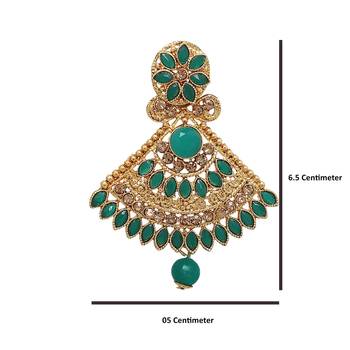 Green cubic zirconia maang-tikka 4