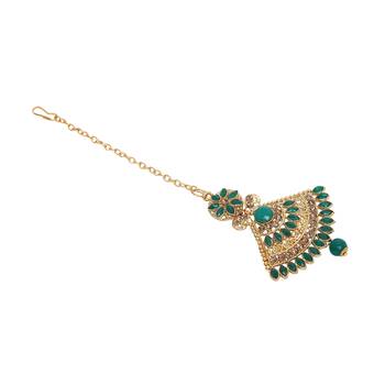 Green cubic zirconia maang-tikka 5