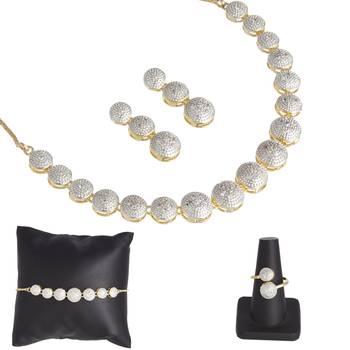 Silver cubic zirconia jewellery-combo 2