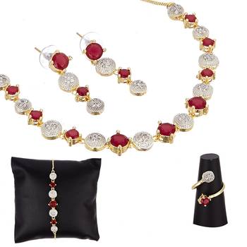 Multicolor cubic zirconia jewellery-combo 2