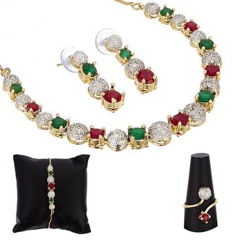 Multicolor cubic zirconia jewellery-combo 1