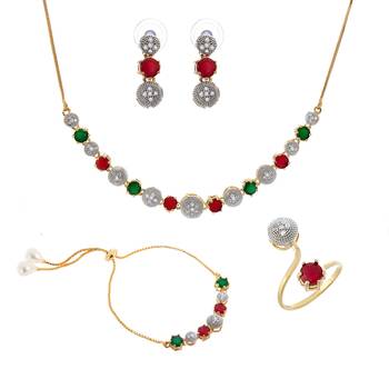 Multicolor cubic zirconia jewellery-combo 4