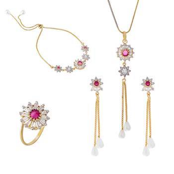 Multicolor cubic zirconia jewellery-combo 3