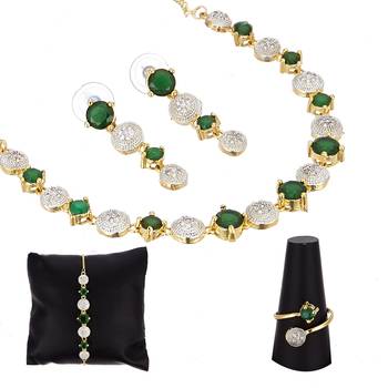 Green cubic zirconia jewellery-combo 1