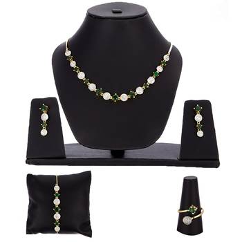 Green cubic zirconia jewellery-combo 2