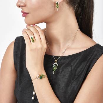 Green cubic zirconia jewellery-combo 1