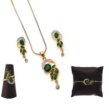 Green cubic zirconia jewellery-combo 2