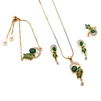 Green cubic zirconia jewellery-combo 4