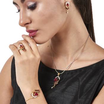 Multicolor cubic zirconia jewellery-combo 1