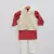 Off white Embroidery Jacket with Maroon Kurta and Churidar pant
