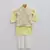 Off white Embroidery Jacket with Yellow Kurta and Churidar pant