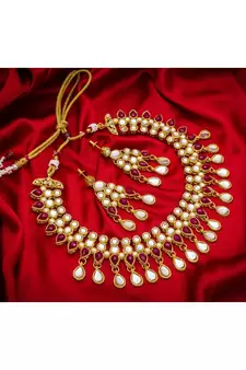 multicolor Traditinal Gold Plated Alloy Necklace