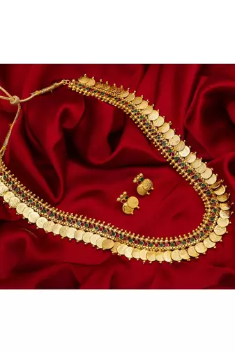 multicolor Traditinal Gold Plated Alloy Necklace