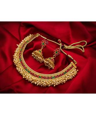 multicolor Traditinal Gold Plated Alloy Necklace 1