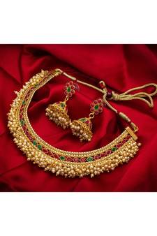 multicolor Traditinal Gold Plated Alloy Necklace