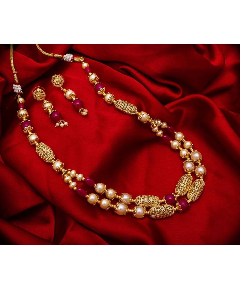 multicolor Traditinal Gold Plated Alloy Necklace