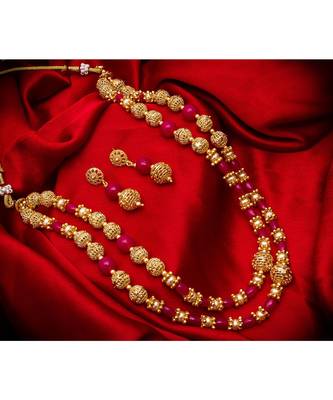 multicolor Traditinal Gold Plated Alloy Necklace 1