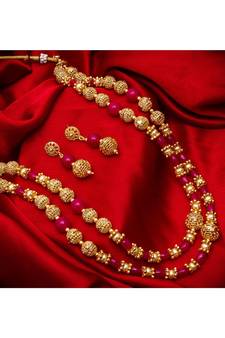 multicolor Traditinal Gold Plated Alloy Necklace