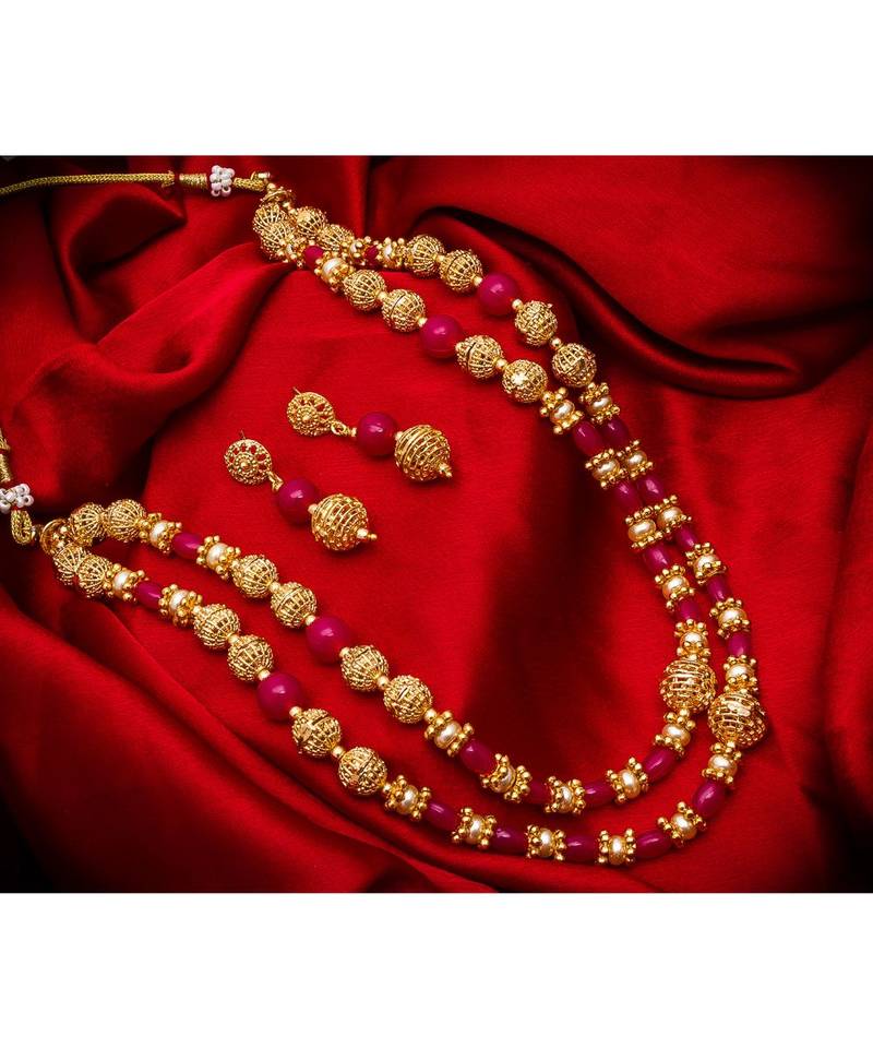 multicolor Traditinal Gold Plated Alloy Necklace