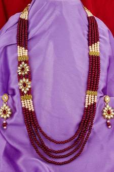 multicolor Traditinal Gold Plated Alloy Necklace