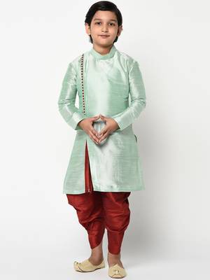 Boys Green Solid Kurta with Patiala 3