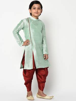 Boys Green Solid Kurta with Patiala 1