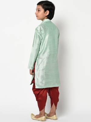 Boys Green Solid Kurta with Patiala 4