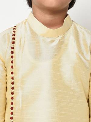 Boys Cream-Coloured Solid Kurta with Patiala 2