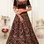 Mesmerizing Maroon Thread, Dori, and Sequins embroidered velvet fabric Lehenga choli for bride
