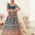 Blue embroidered silk semi stitched lehenga
