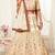 Off-white embroidered art silk semi stitched lehenga