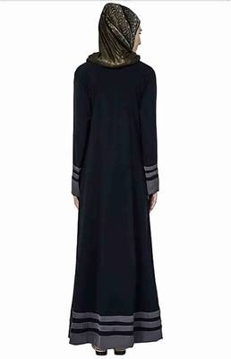 Ayeza Naqab Letest Design Stylish Frot Button  Abaya Color Blue Grey 2