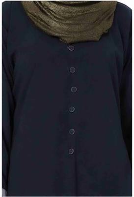 Ayeza Naqab Letest Design Stylish Frot Button  Abaya Color Blue Grey 3
