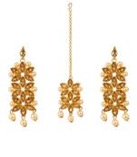 Gold cubic zirconia maang-tikka