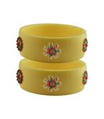 Cream Stone Stud Acrylic Bangle with very extra size