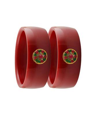 Red Stone Stud Acrylic Bangle with very extra size 2