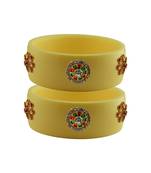 Cream Stone Stud Acrylic Bangle with very extra size