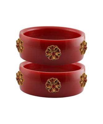 Red Stone Stud Acrylic Bangle with very extra size 1