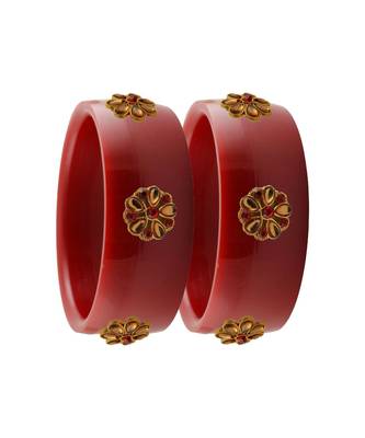 Red Stone Stud Acrylic Bangle with very extra size 2