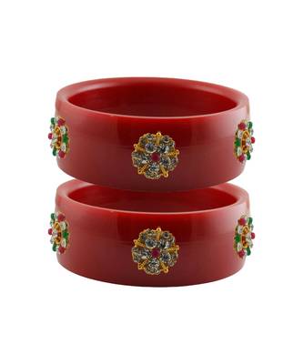 Red Stone Stud Acrylic Bangle with very extra size 1