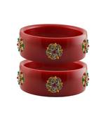 Red Stone Stud Acrylic Bangle with very extra size