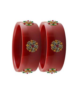 Red Stone Stud Acrylic Bangle with very extra size 2