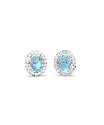 Ovate Blue Studs in 925 silver 3
