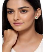 Emerald Ovate studs in 925 silver