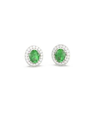 Emerald Ovate studs in 925 silver 2